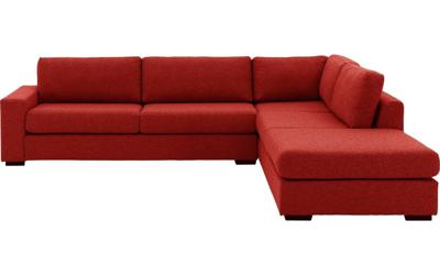 Goossens Bank Lucca rood, stof, 3-zits, stijlvol landelijk met ligelement rechts Goossens Bank Lucca rood, stof, 3-zits, stijlvol landelijk met ligelement rechts