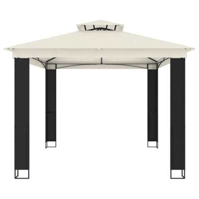 Prieel met dubbel dak 3,94x2,96 m staal crmekleurig Prieel met dubbel dak 3,94x2,96 m staal crmekleurig