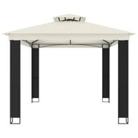 Prieel met dubbel dak 3,94x2,96 m staal crmekleurig - thumbnail