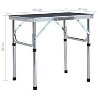 VidaXL Campingtafel inklapbaar 60x45 cm aluminium grijs - thumbnail
