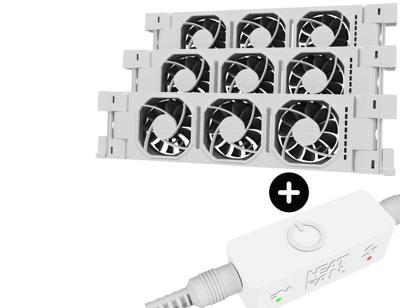 Heatfan 3 - radiatorventilator trio - wit + touch sensor