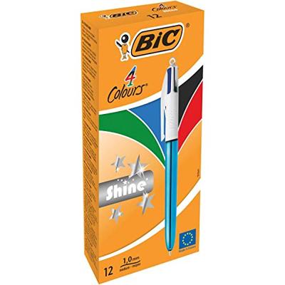 Pen Bic Shine Silver Wit (12 Onderdelen)