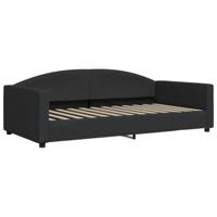 Slaapbank met onderschuifbed en lades 100x200 cm stof zwart - thumbnail