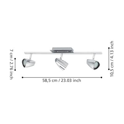 Eglo Led plafondspotCorbera led 3-lichts chroom - 93674