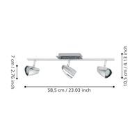 Eglo Led plafondspotCorbera led 3-lichts chroom - 93674 - thumbnail