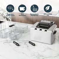Princess 185000 Friteuse met koudezone 5 l 3270 W Zwart, Zilver (mat) - thumbnail