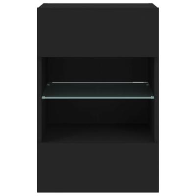 Tv-wandmeubel met LED-verlichting 40x30x60,5 cm zwart