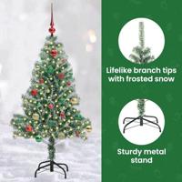 VidaXL Kunstmatige kerstboom sneeuw gevlochten met led licht 150 cm - thumbnail