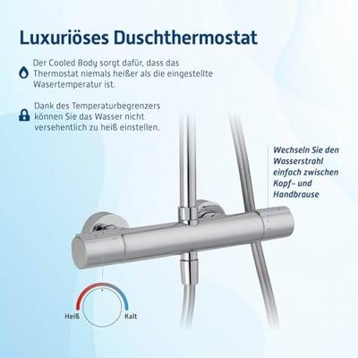 Saqu Dream regendoucheset met 4 straalsoorten Ø25cm chroom