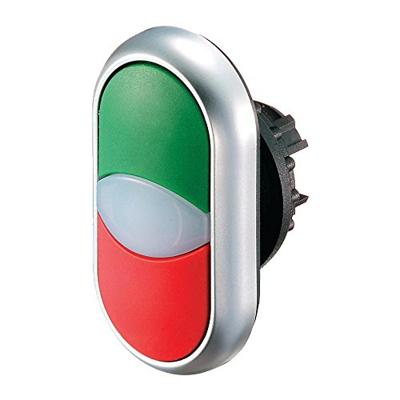 Eaton 216705 dubbele drukknop, lichtmelder, wit/wit/zwart