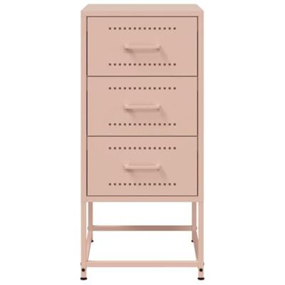 Nachtkastje 36x39x78 cm staal roze