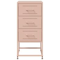 Nachtkastje 36x39x78 cm staal roze - thumbnail