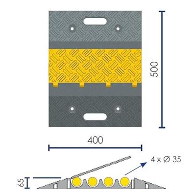 VISO Kabelbrug CP402 Zwart, Geel Aantal kanalen: 4 500 mm Inhoud: 1 stuk(s)