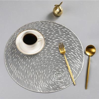 2 PC'S mode ronde holle placemats PVC tabel matten koffie kopje pad (zilver)