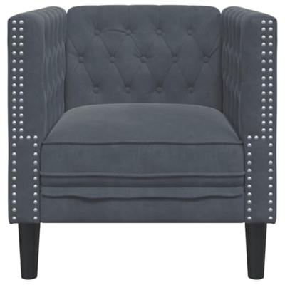Fauteuil Chesterfield-stijl fluweel donkergrijs
