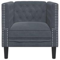 Fauteuil Chesterfield-stijl fluweel donkergrijs - thumbnail