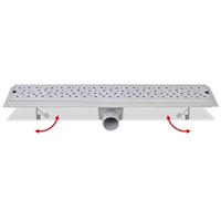 VidaXL Doucheafvoer rechthoekig bubbel 630x140 mm roestvrij staal - thumbnail