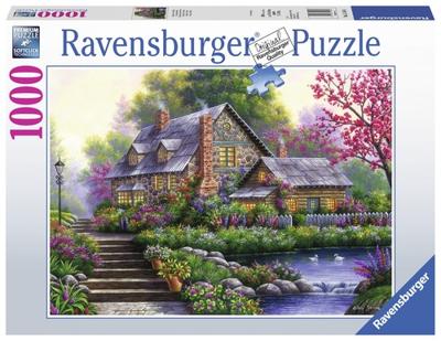 Puzzel ravensburger romantische cottage 1000st