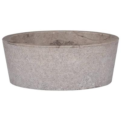 VidaXL Gootsteen ø40x15 cm marmer grijs