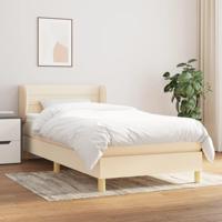 Boxspring met matras stof crèmekleurig 90x200 cm - thumbnail