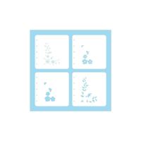 Nellie's Choice • layered combistencil set flower corner-2 4stuks - thumbnail