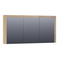 Brauer Rise Spiegelkast 140 cm - zonder Verlichting - Met 3 Dubbelzijdige Spiegeldeuren - Vingerlas Eiken Grijs - thumbnail