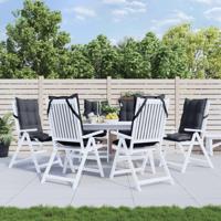 Stoelkussens 6 st hoge rug oxford stof antracietkleurig - thumbnail