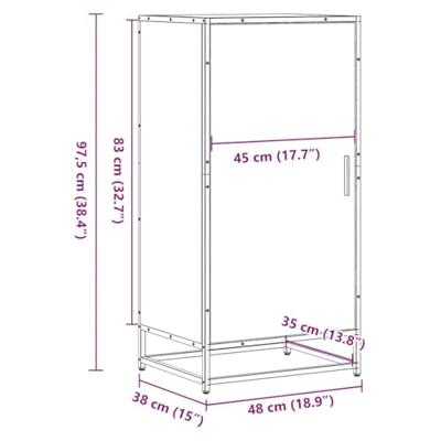 Schoenenrek 48x38x97,5 cm bewerkt hout grijs sonoma eikenkleur