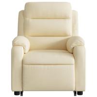 Sta-op-stoel verstelbaar stof crèmekleurig - thumbnail