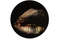 Schilderij rond Amaris L zwart/goud - thumbnail