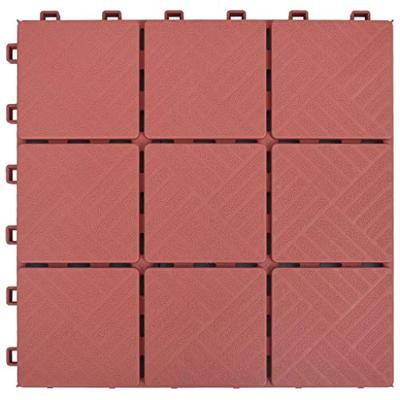 VidaXL Terrastegels 10 st 30,5x30,5 cm kunststof rood