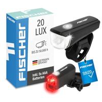 FISCHER FAHRRAD Fietsverlichtingsset LED werkt op batterijen Zwart - thumbnail