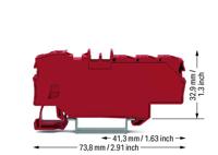 WAGO 2006-8033 Verdeler-serieklem Cage Clamp-aansluiting Rood 12 stuk(s) - thumbnail