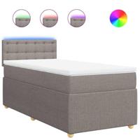 Boxspring met matras stof taupe 90x190 cm - thumbnail