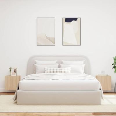 Tv-wandmeubelen met LED 2 st 40,5x35x40 cm sonoma eikenkleurig