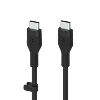 Belkin BoostCharge Flex siliconen USB Type C/C-kabel, USB-IF-gecertificeerde PD-snellaadkabel voor iPhone 16, iPhone 15 Plus/Pro/Pro Max, Samsung Galaxy S24, Pixel, iPad, Nintendo Switch, 3 m , zwart - thumbnail