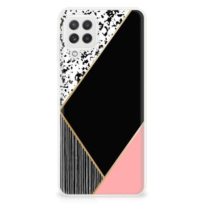 Samsung Galaxy A22 4G | M22 | TPU Hoesje | Zwart Roze Vormen