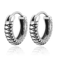 Mendes Oorbellen RVS zilverkleurig - Textuur Hoops - thumbnail