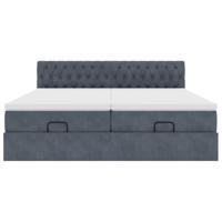 Ottoman bed met matrassen 160x200cm fluweel donkergrijs - thumbnail