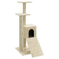 VidaXL Kattenmeubel met sisal krabpalen 92 cm crèmekleurig - thumbnail