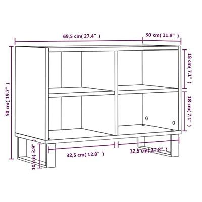 Tv-meubel 69,5x30x50 cm bewerkt hout wit
