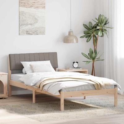 Bedframe Bruin en taupe 100 x 200 cm Massief grenenhout Bedframe Bruin en taupe 100 x 200 cm Massief grenenhout