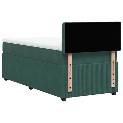 Boxspring met matras fluweel donkergroen 120x200 cm - thumbnail