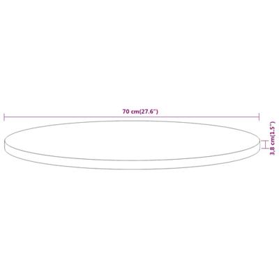 Tafelblad rond 70x3,8 cm massief acaciahout Tafelblad rond 70x3,8 cm massief acaciahout