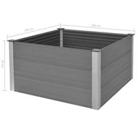 Plantenbak verhoogd 100x100x54 cm HKC grijs - thumbnail