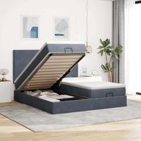 Ottoman bed met matrassen 180x200cm fluweel donkergrijs - thumbnail