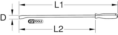 KS Tools 911.8104 Hendelijzer, 20 x 600 mm