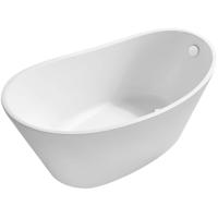 Wiesbaden Trapeze Vrijstaand Ligbad - 150x72cm - Acryl Glans Wit met Waste Glans Wit - thumbnail