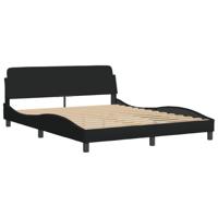 Bedframe zonder matras stof zwart 160x200 cm - thumbnail