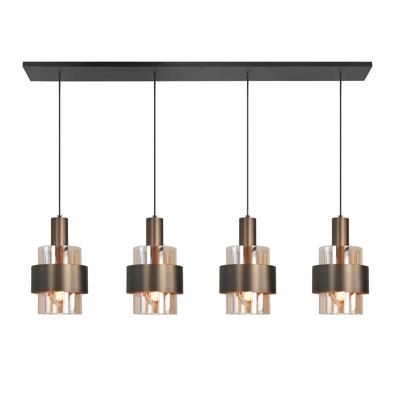 Highlight 4-lichts hanglampMarrone zwart met koper brons - H5683.01